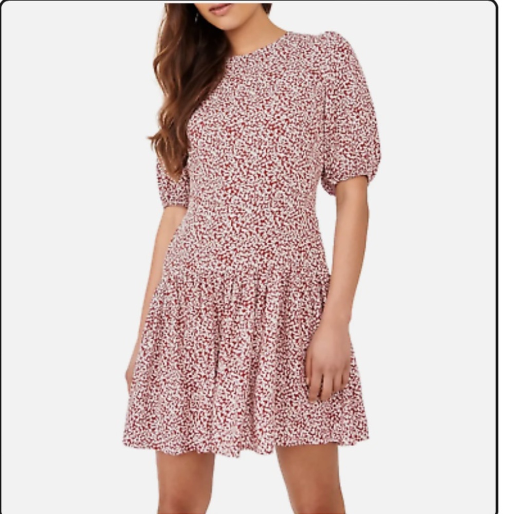NWT Free People Dancing in the Dark Maroon and White Dress size Large